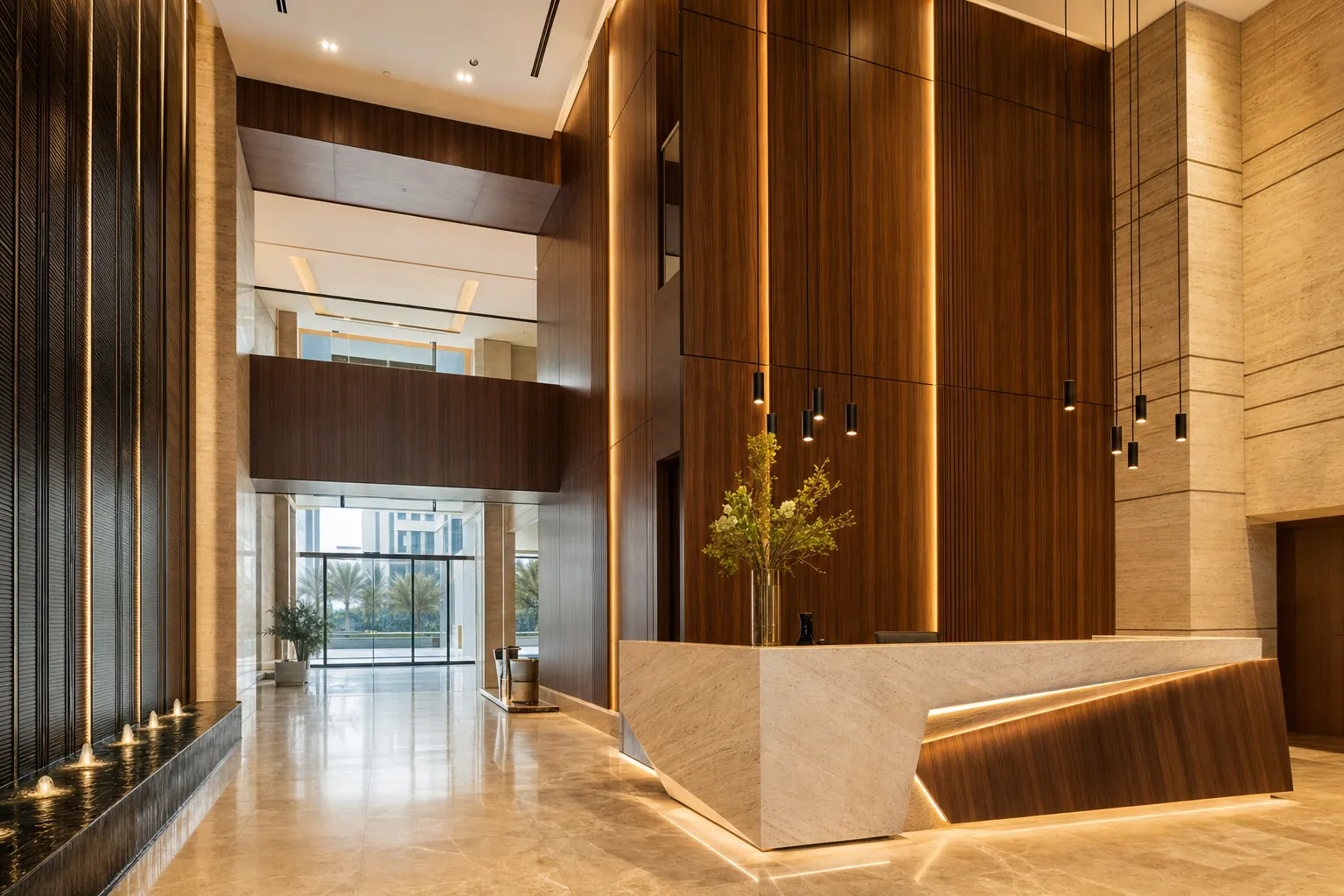 Design visualization — tower lobby